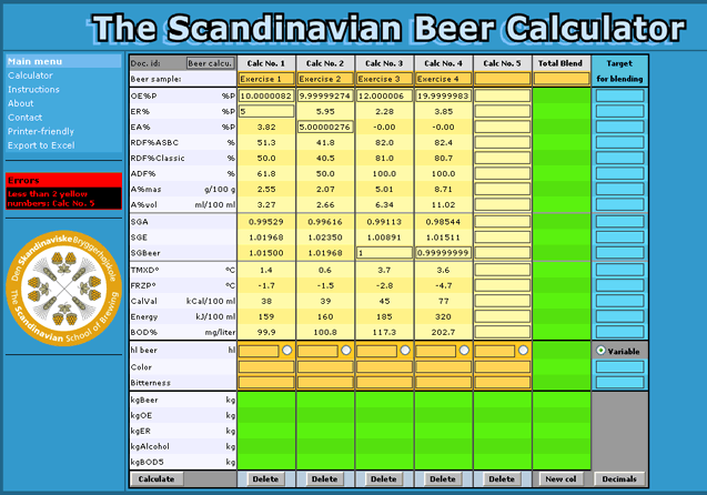 The Scandinavian Beer Calculator exercise 4 screenshot